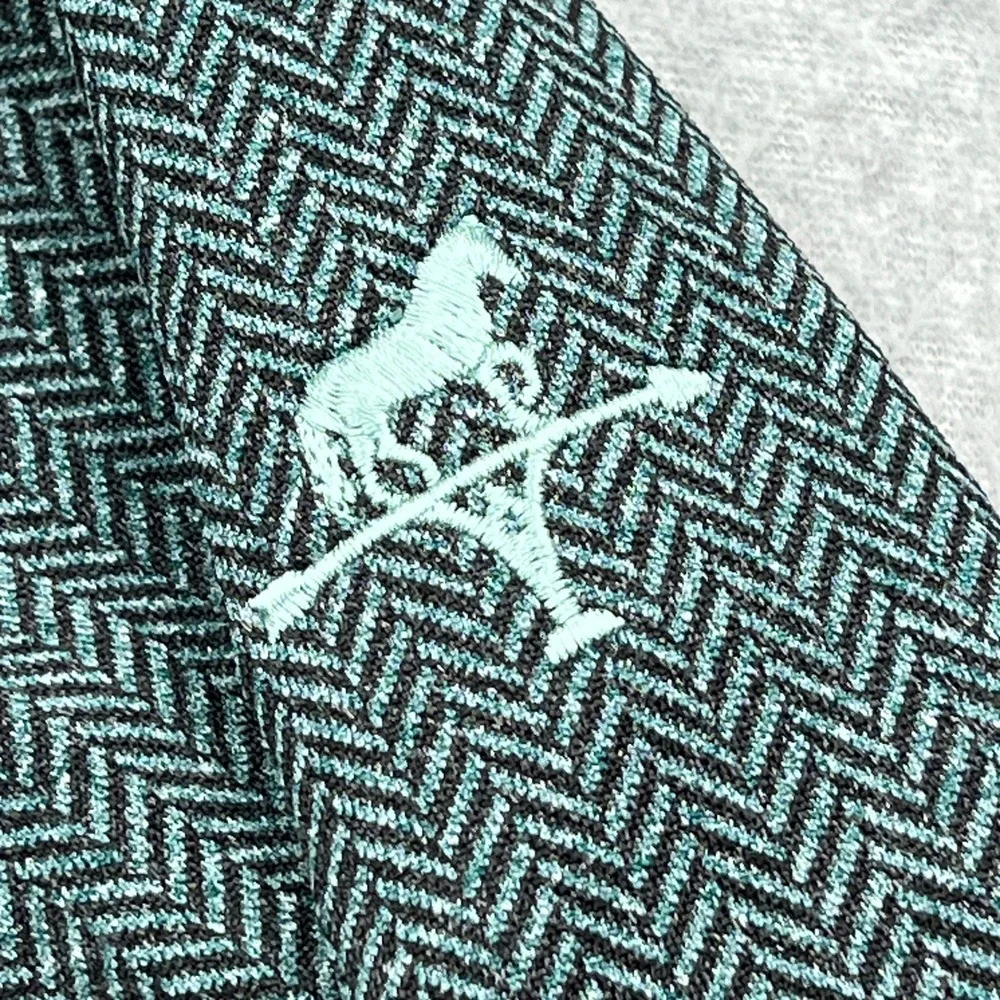 Field Day Sporting Co 1/4 Zip Pullover Mens Large Green Herringbone Stretch Golf